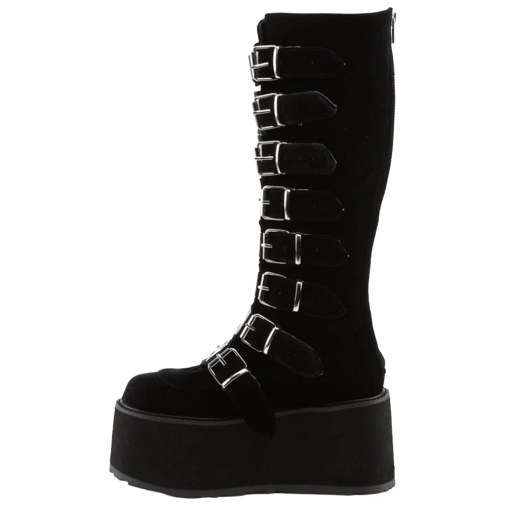 DemoniaCult DAMNED 318 Boots Velvet (UK3, 7, 9) - Image 2