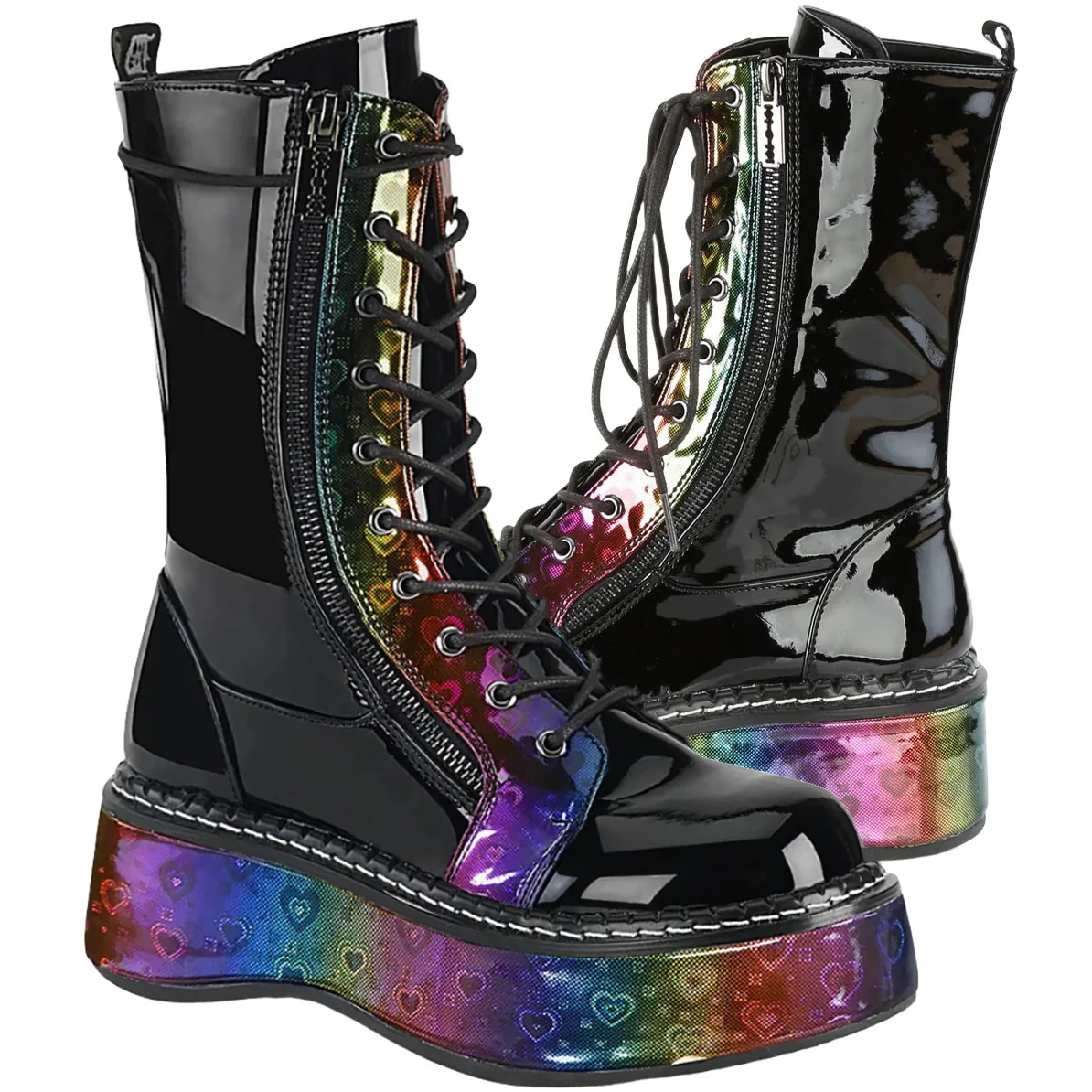 DemoniaCult EMILY 350 Boots Rainbow (UK3, 7, 8) - Image 8