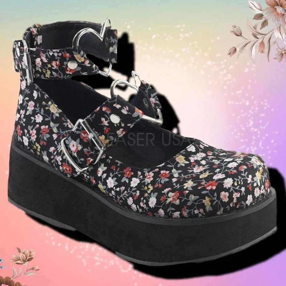 DemoniaCult SPRITE-02 Shoes Floral (UK4, 5) - Image 6