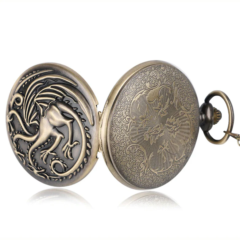 Dragon Steampunk Pocket Watch on Necklace Chain - Image 4