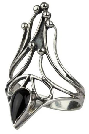 Echt etNox Black Nail with Onyx Silver Ring
