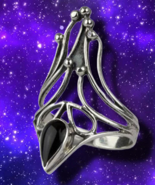 Echt etNox Black Nail with Onyx Silver Ring - Image 2