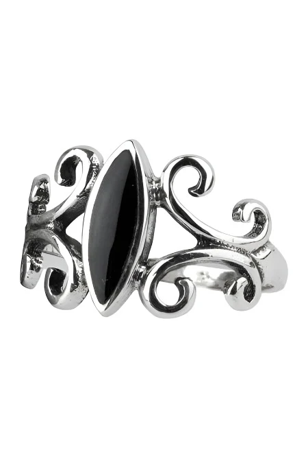 Echt etNox Black Onyx Sterling Silver Ring