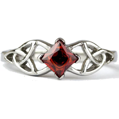 Echt etNox Celtic Crystal Zirconia Ring Red - Image 2