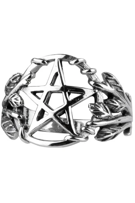 Echt etNox Gothic Pentagram Ring Sterling Silver