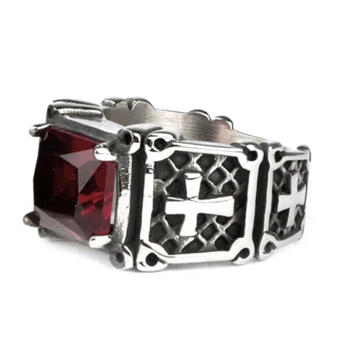 Echt etNox Red Crystal Cross Ring - Image 2