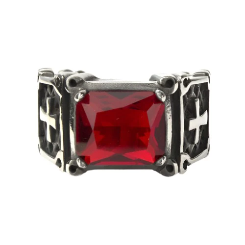Echt etNox Red Crystal Cross Ring - Image 3