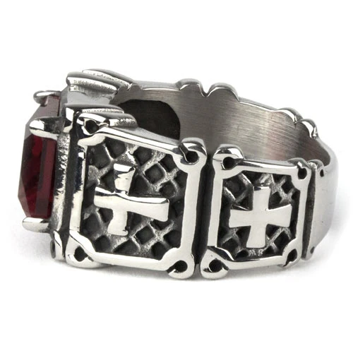 Echt etNox Red Crystal Cross Ring - Image 4