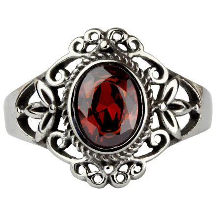 Echt etNox Red Victorian Goth Ring - Image 2
