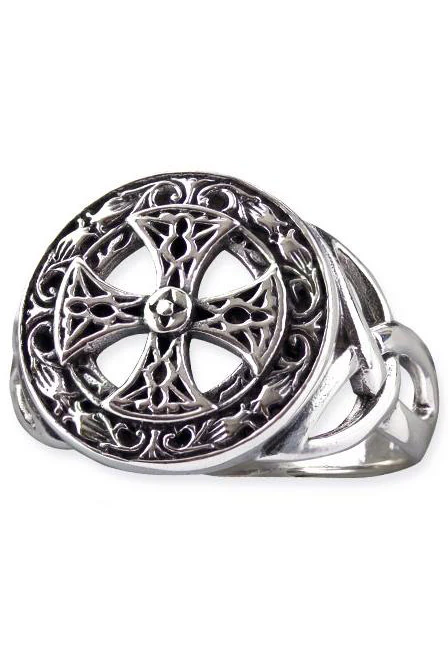 Echt etNox Silver Celtic Cross Ring Sterling Silver