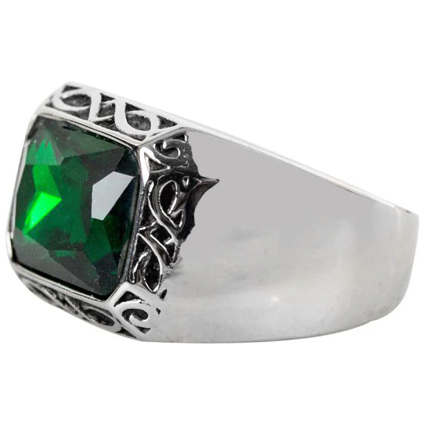 Echt etNox Sparkling Green Signet Ring - Image 3