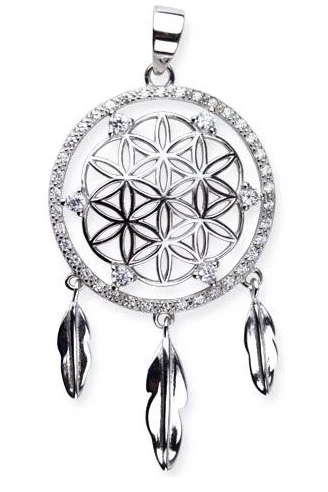 Echt LuxXL Dream Catcher Sterling Silver Pendant with Zirconia