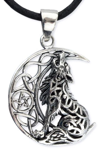 EtNox Howling Wolf in Moon pendant