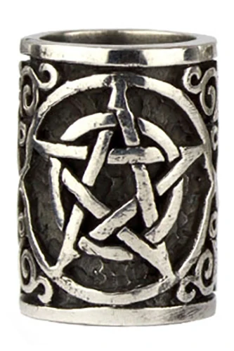 etNox Pentagram Silver Beard/Hair Bead