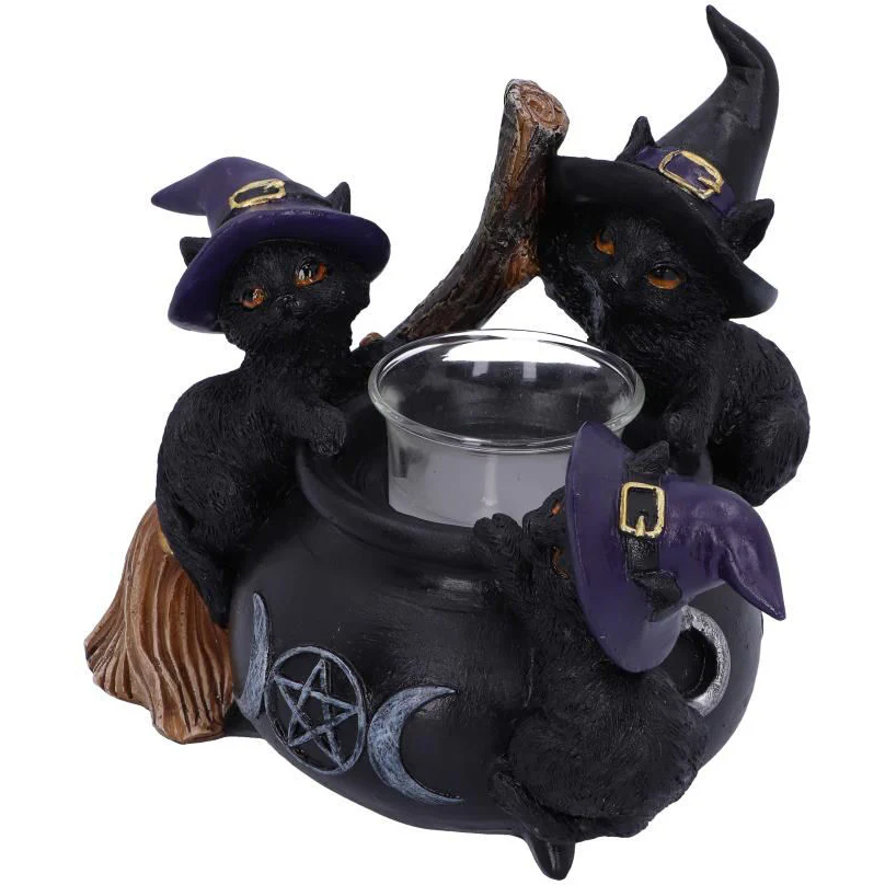 Familiar Cauldron Witches Cat Candle Holder - Image 4