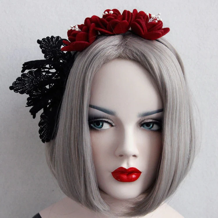 Felt Rose and Lace Headband - Image 7