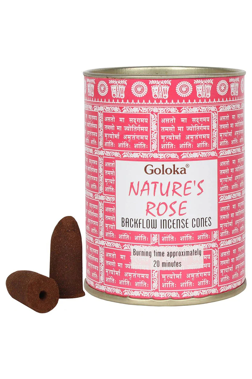 Goloka Rose Backflow Incense Cones
