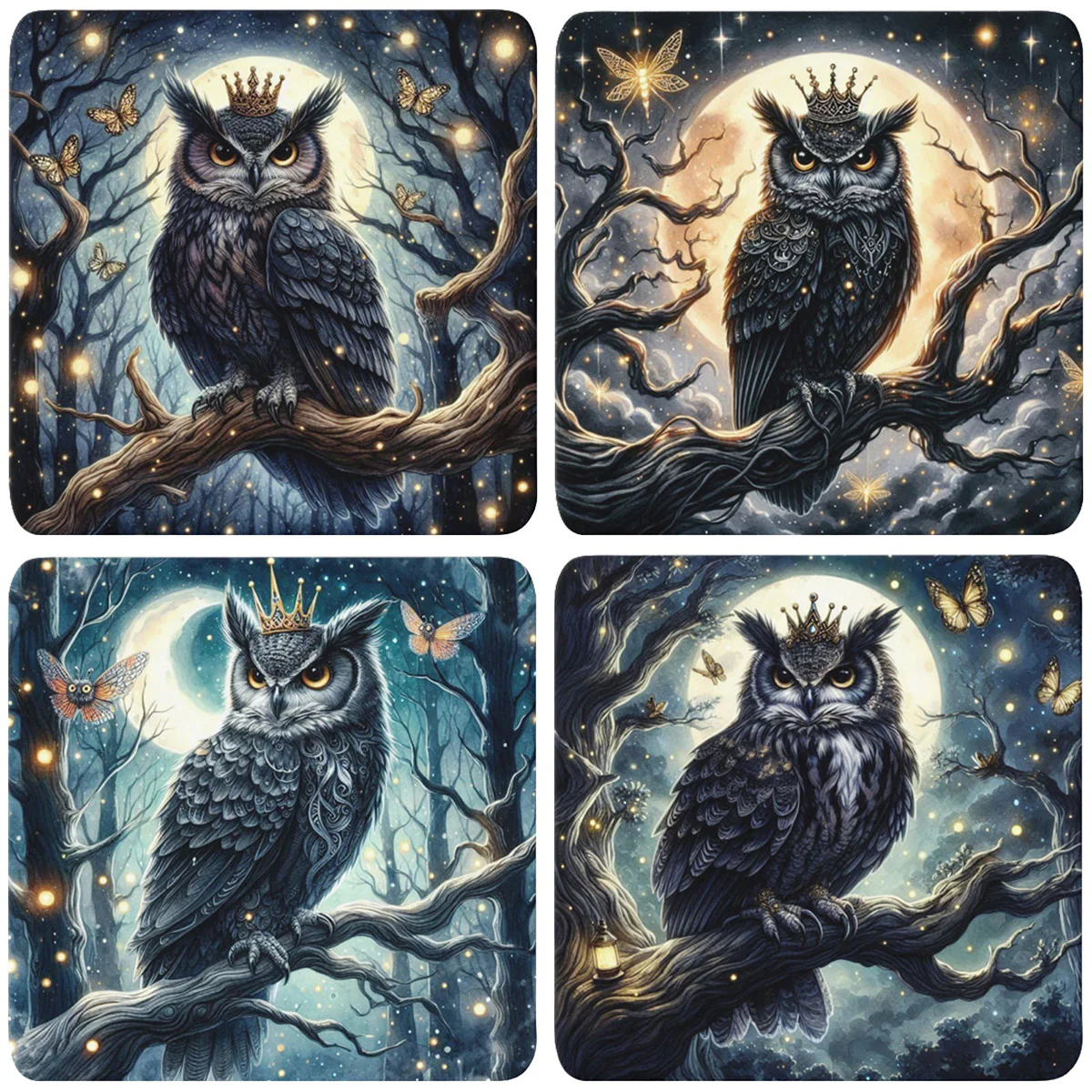 Gothic Owl Coaster Set - Image 8