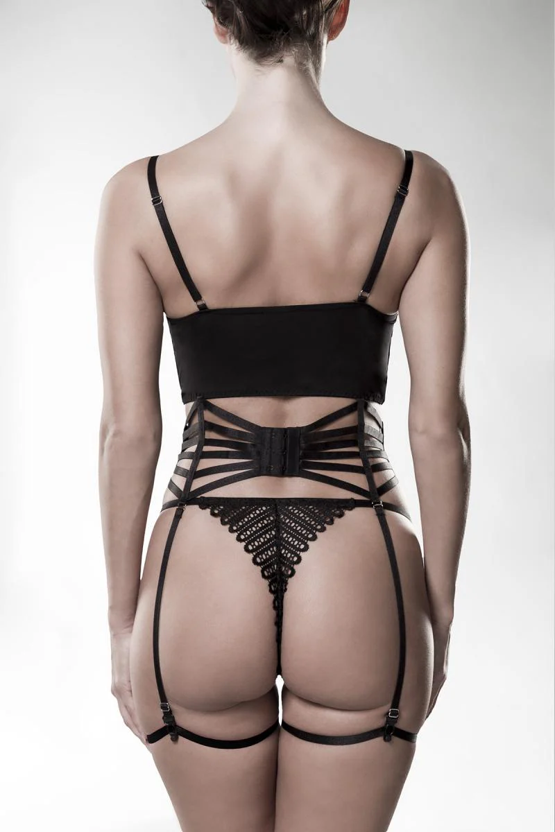Grey Velvet 3 Piece Suspender Set - Image 6