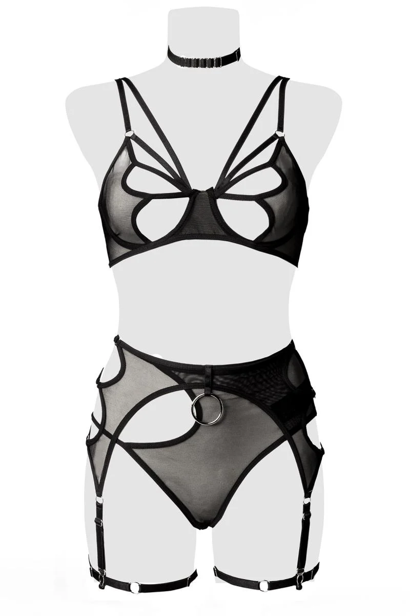 Grey Velvet Bra Set - Image 7