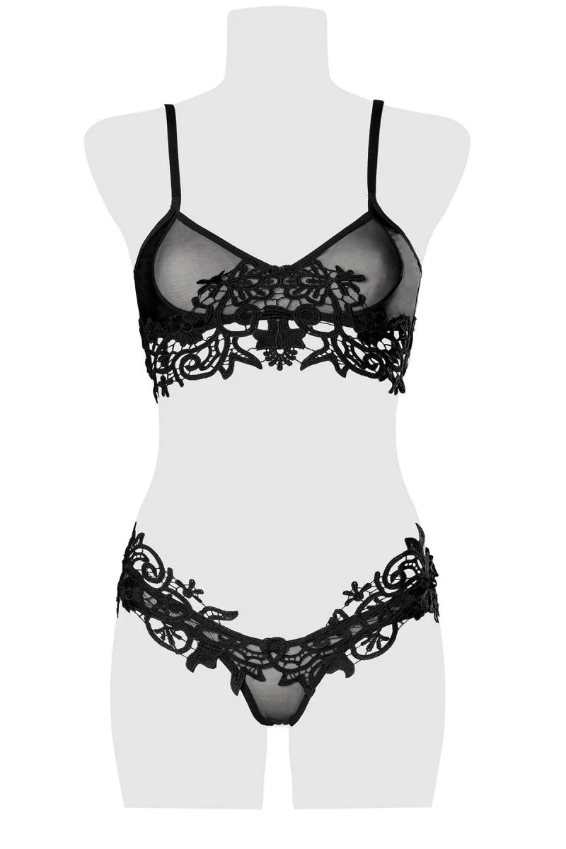 Grey Velvet Erotic Lingerie Set - Image 3