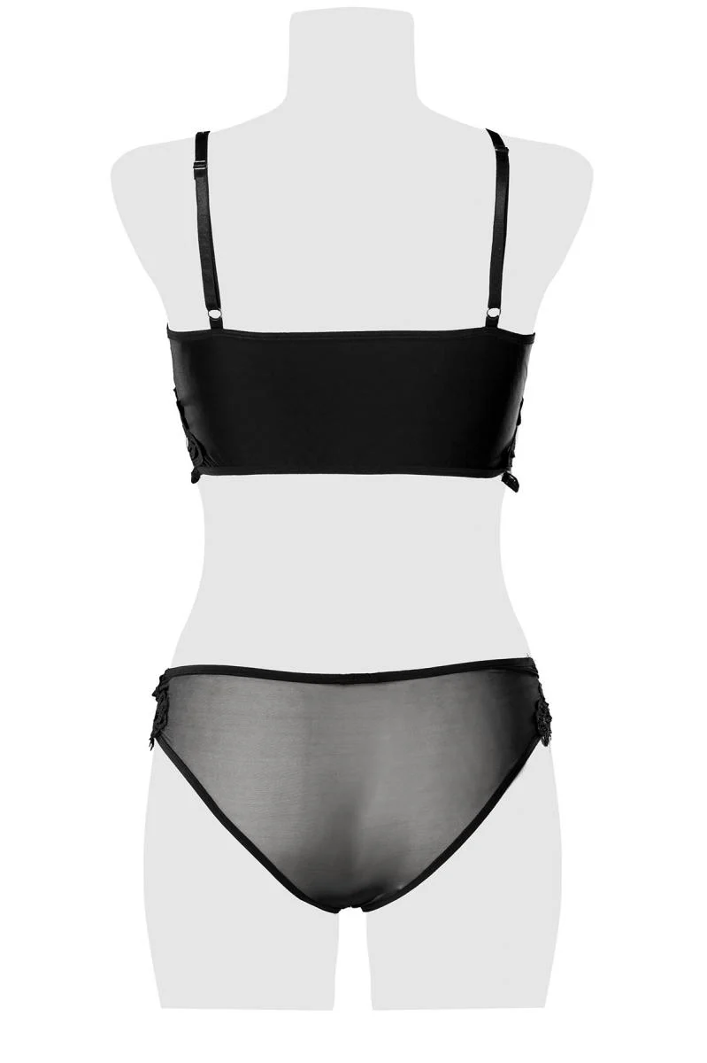 Grey Velvet Erotic Lingerie Set - Image 6