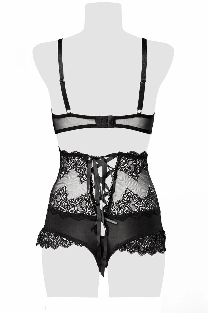 Grey Velvet Floral Lingerie Set (S, L) - Image 7