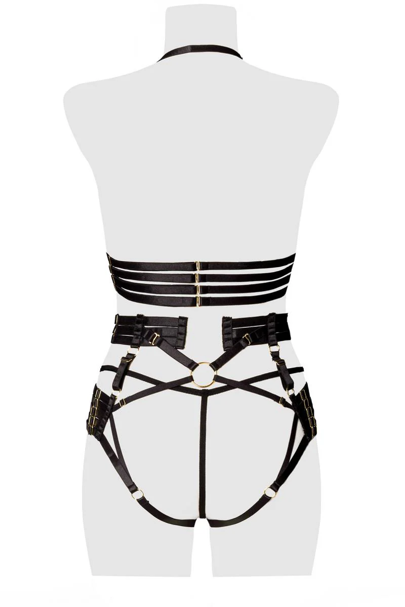 Grey Velvet Harness Erotic Set - Image 6