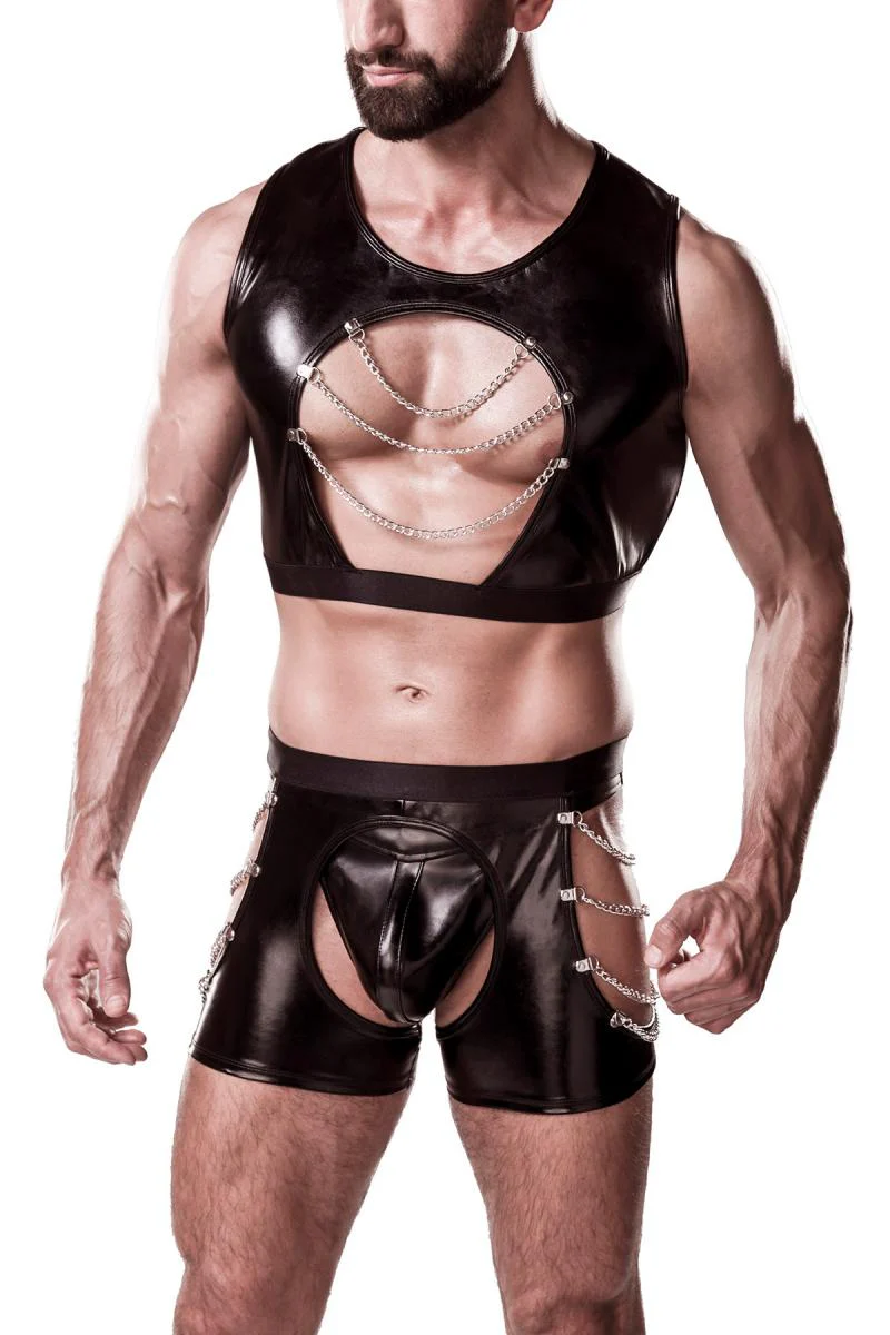 Grey Velvet Mens Erotic Set (2XL/3XL)