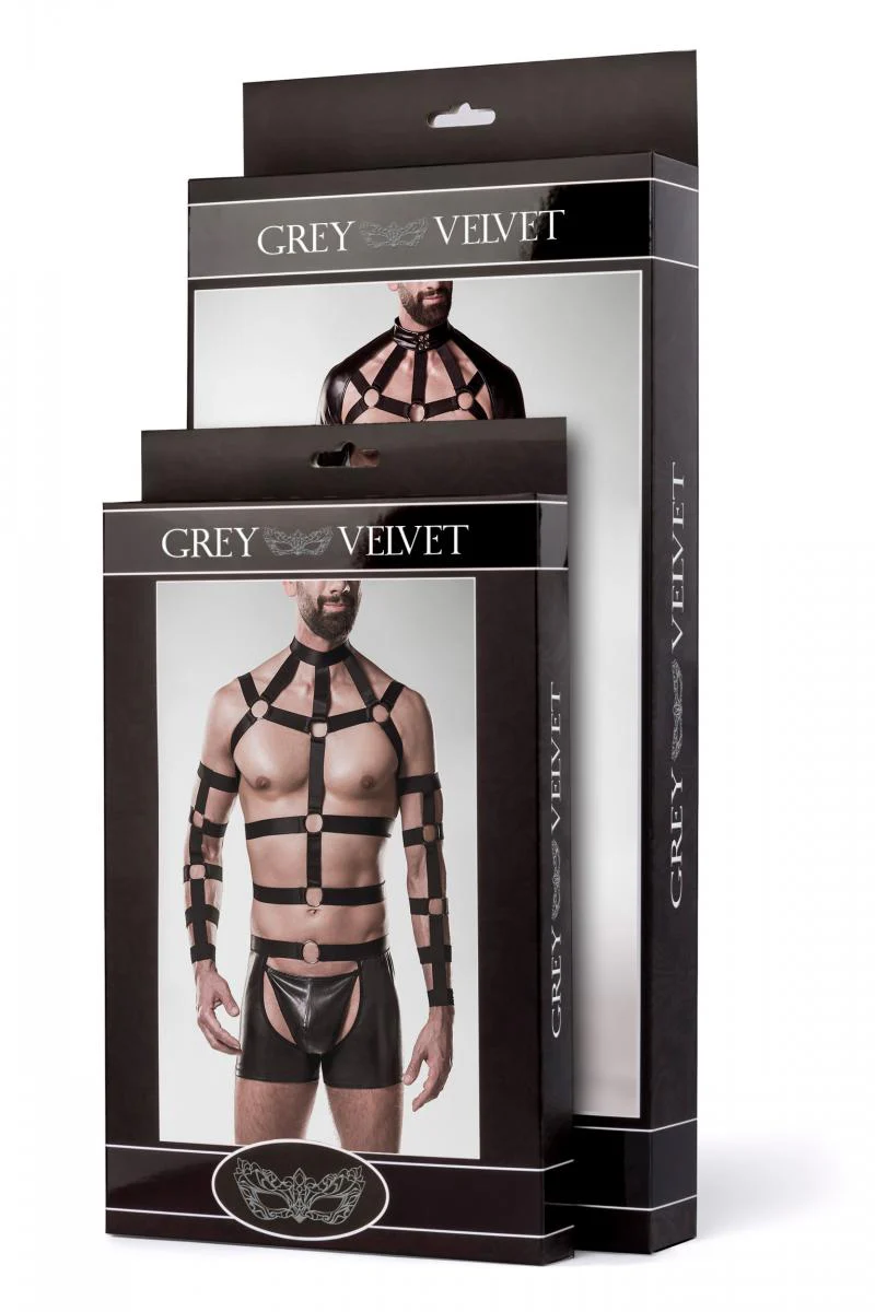 Grey Velvet Mens Erotic Set (2XL/3XL) - Image 4