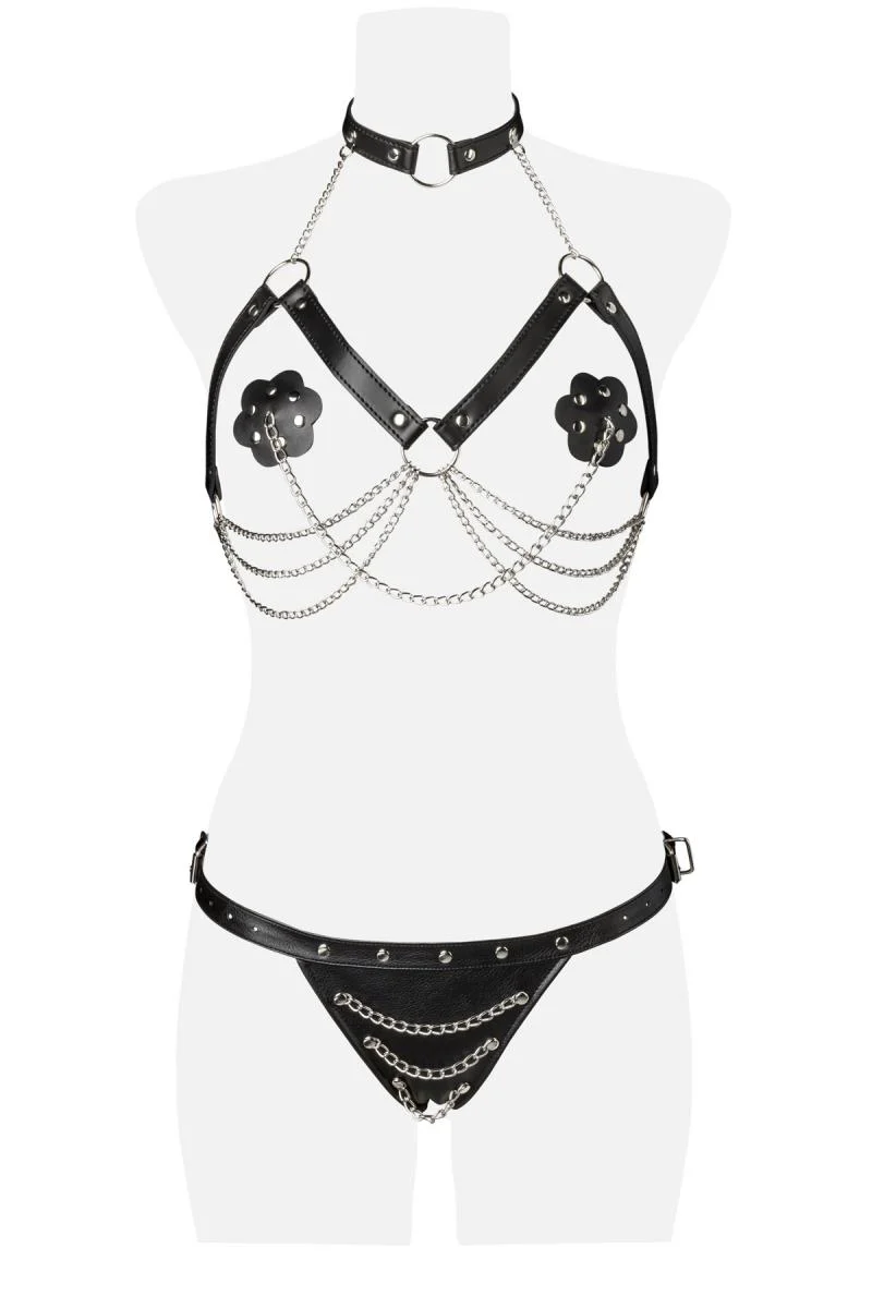Grey Velvet Three-Part Erotic Set (XL/3XL) - Image 6