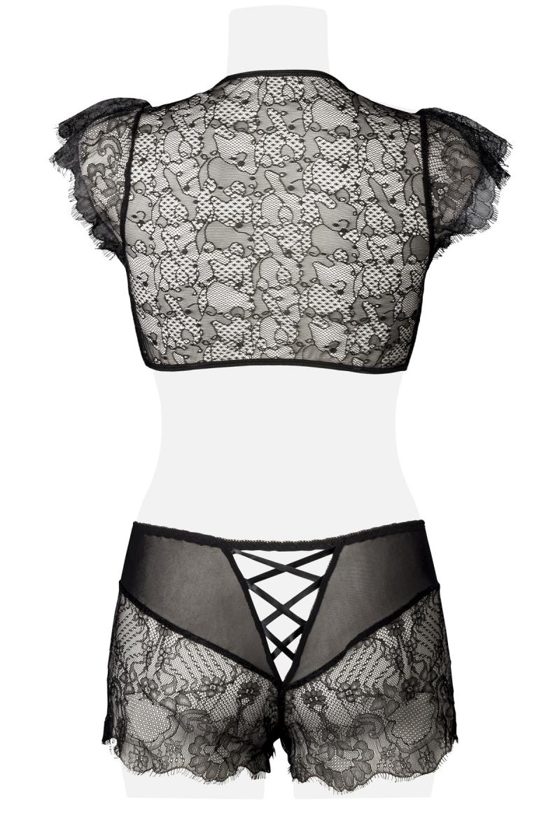 Grey Velvet Two-Part Lace Set - Image 8