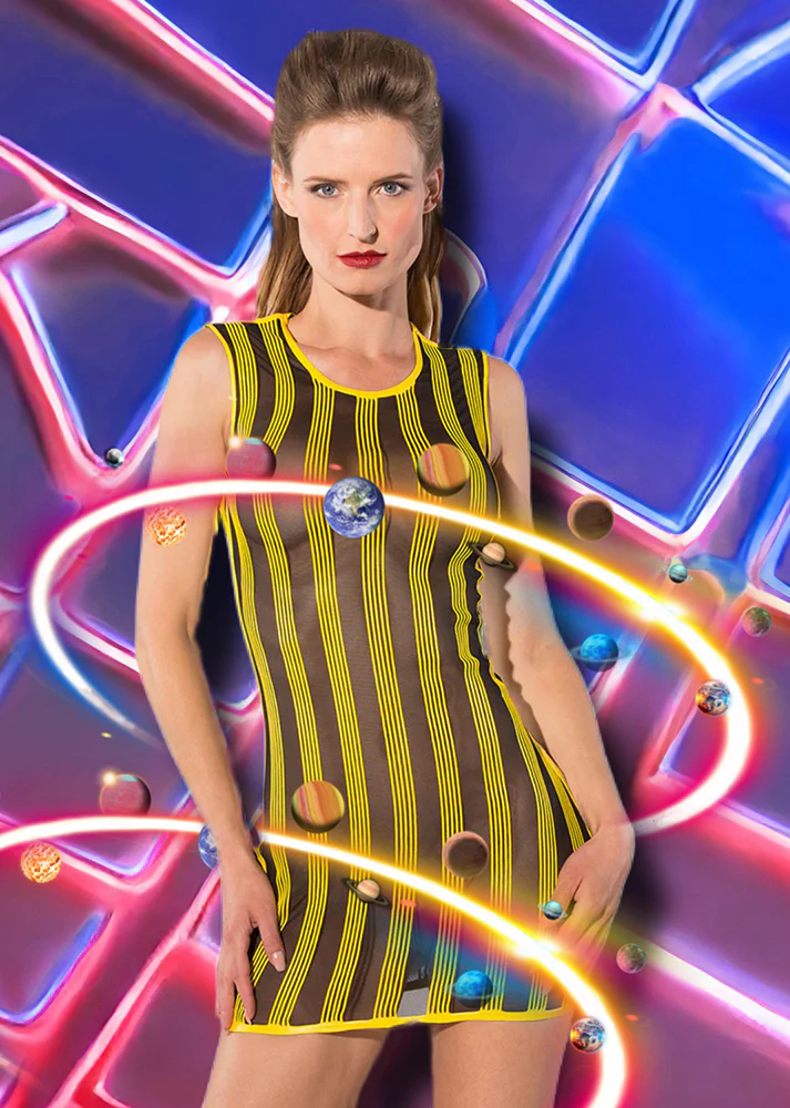 Guilty Pleasure Yellow Striped Datex Dress - Image 2