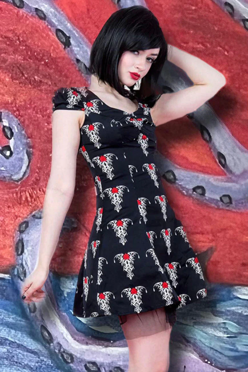 H&R London Black Tribal Tattoo Mini Dress UK10, UK14 - Image 3