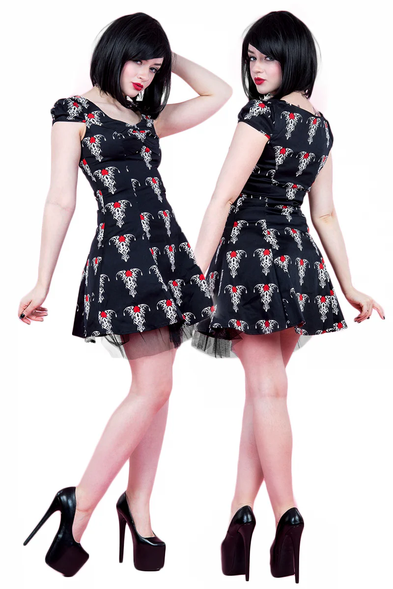 H&R London Black Tribal Tattoo Mini Dress UK10, UK14 - Image 5