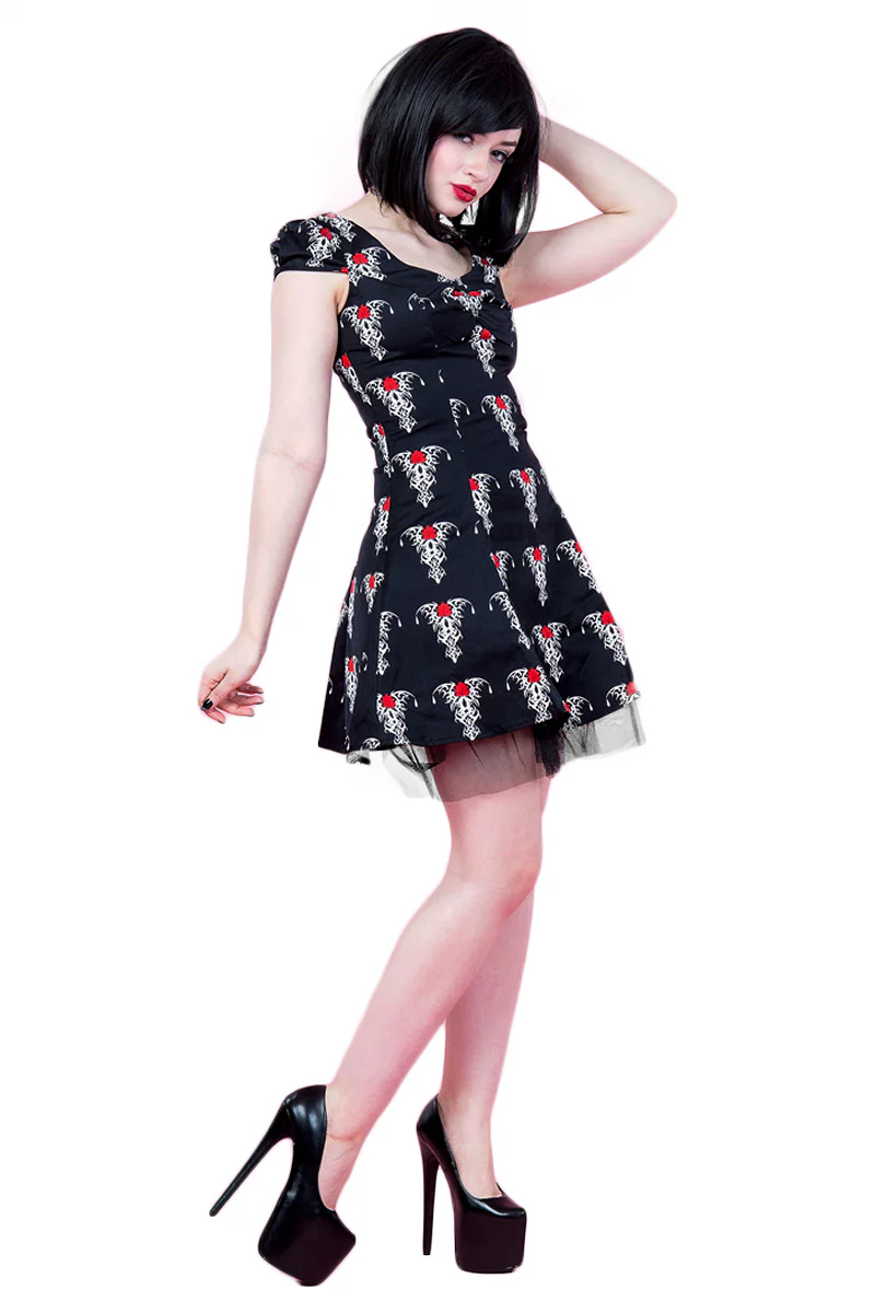 H&R London Black Tribal Tattoo Mini Dress UK10, UK14 - Image 6