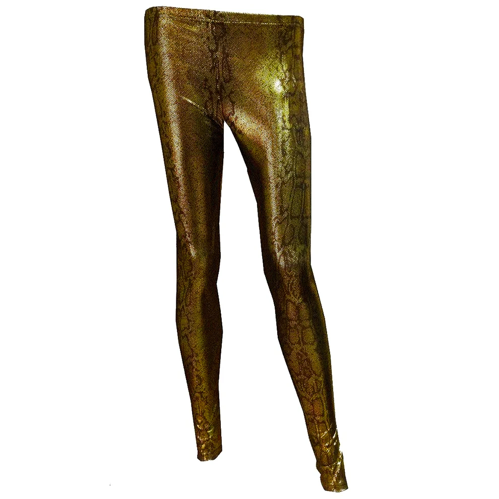 H&R London Golden Snake Print Leggings (S) - Image 3