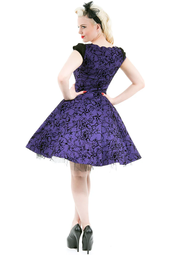 H&R London Purple Evening Swing Dress (UK8) - Image 3
