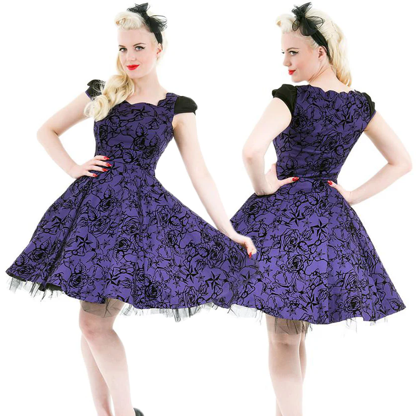 H&R London Purple Evening Swing Dress (UK8) - Image 4