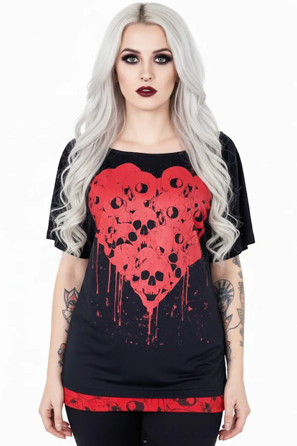 Heartless Skull Heart Top (S,M,2XL)