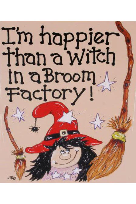 Im Happier Than A Witch in a Broom Factory Card