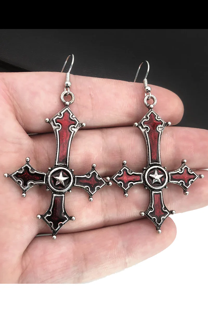 Inverted Cross Earrings