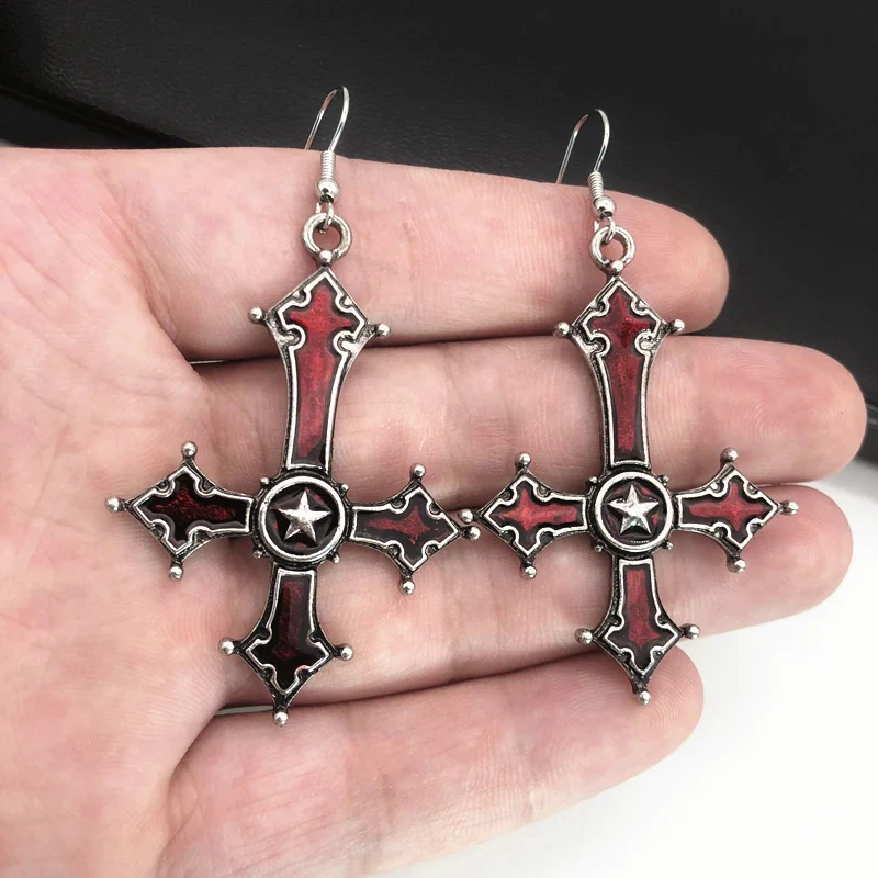 Inverted Cross Earrings - Image 3