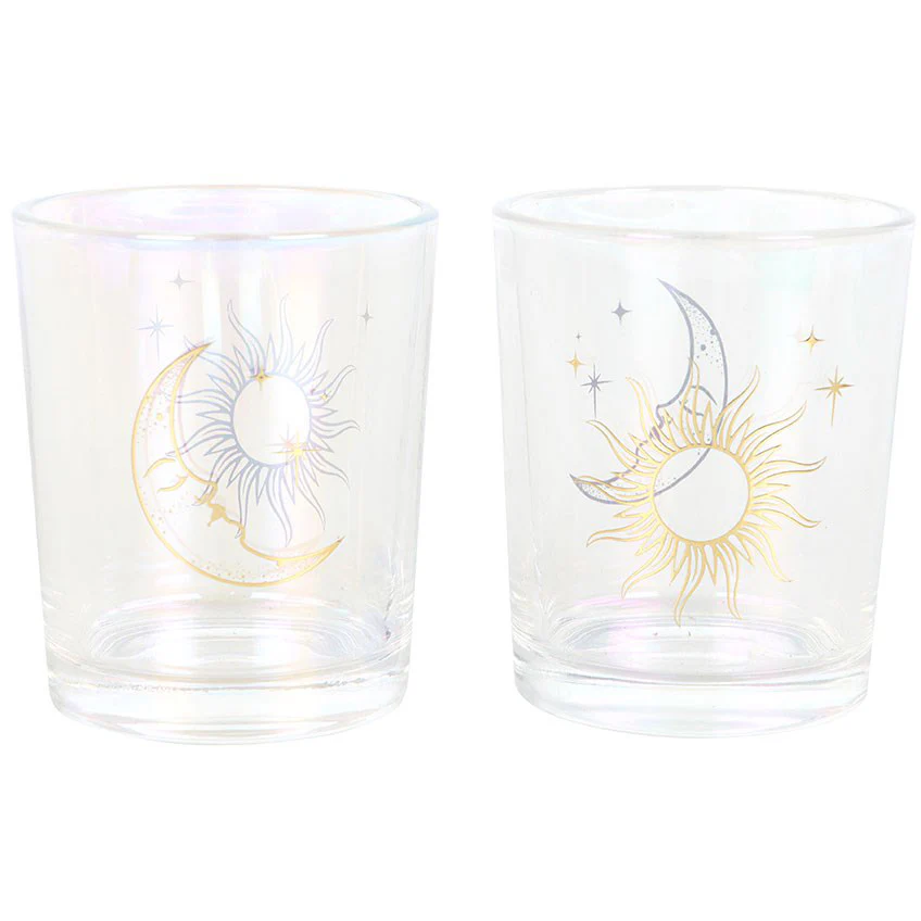 Iridescent Sun and Moon Votive Candle Holders - Image 2