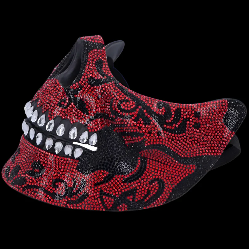 Jewelled Masquerade Mask Red - Image 3