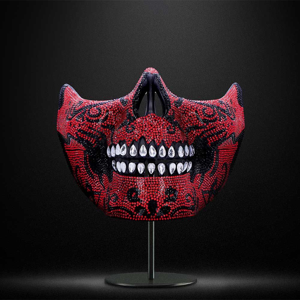 Jewelled Masquerade Mask Red - Image 5