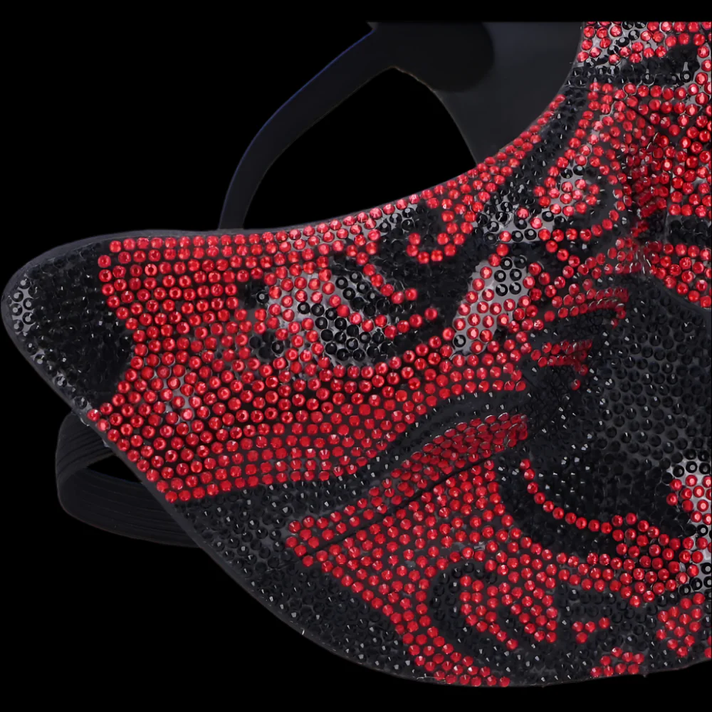 Jewelled Masquerade Mask Red - Image 7