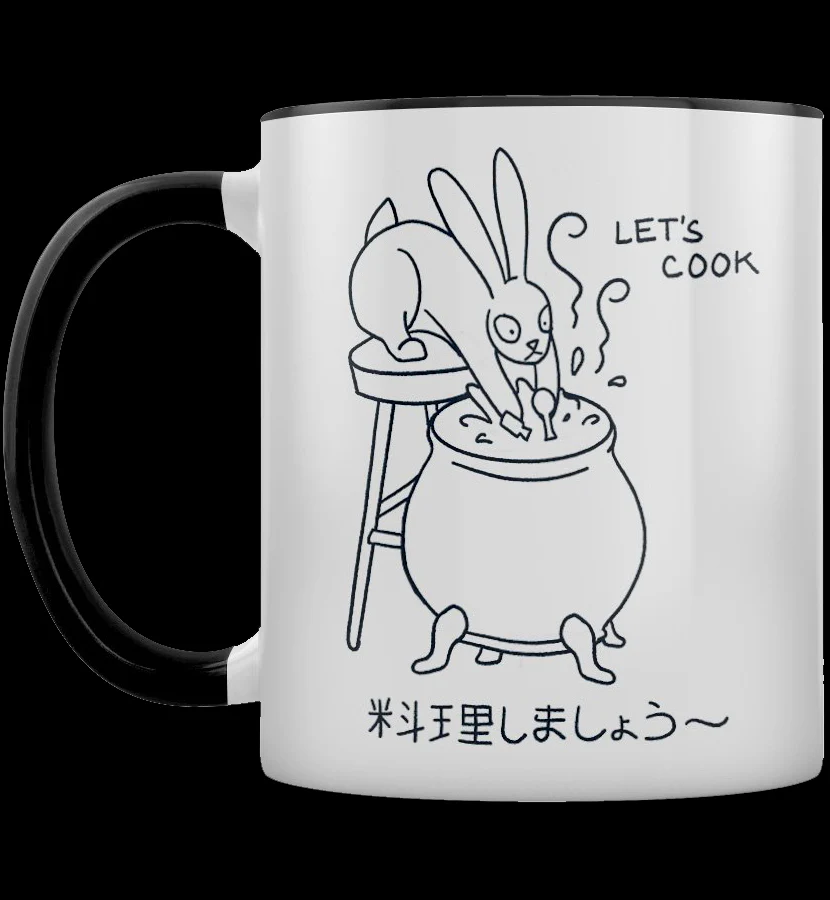 Kawaii Bunny Let's Cook Mug - Image 3