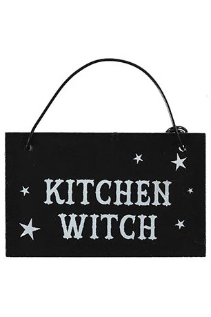Kitchen Witch Witchy Hanging Mini Sign