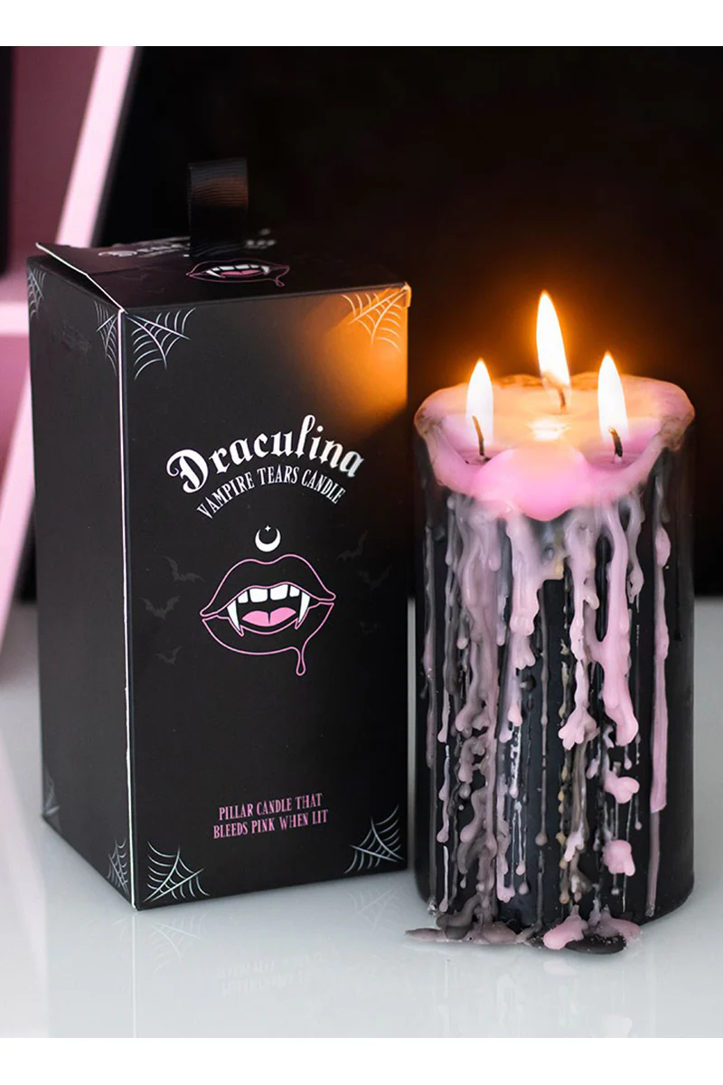 Large Pink Vampire Tears Pillar Candle